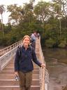 Ashe on one of the many catwalks that guides tourists along the top of and bottom of the many waterfalls at Iguazu.
